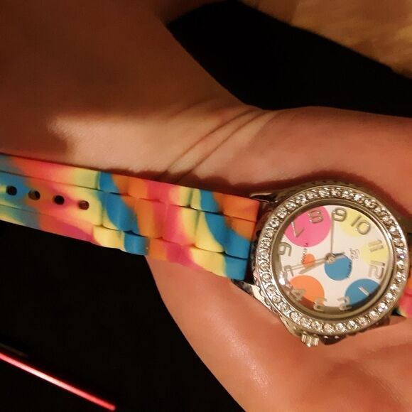 Multicolored Geneva Platinum watch (rare) - Picture 1 of 6